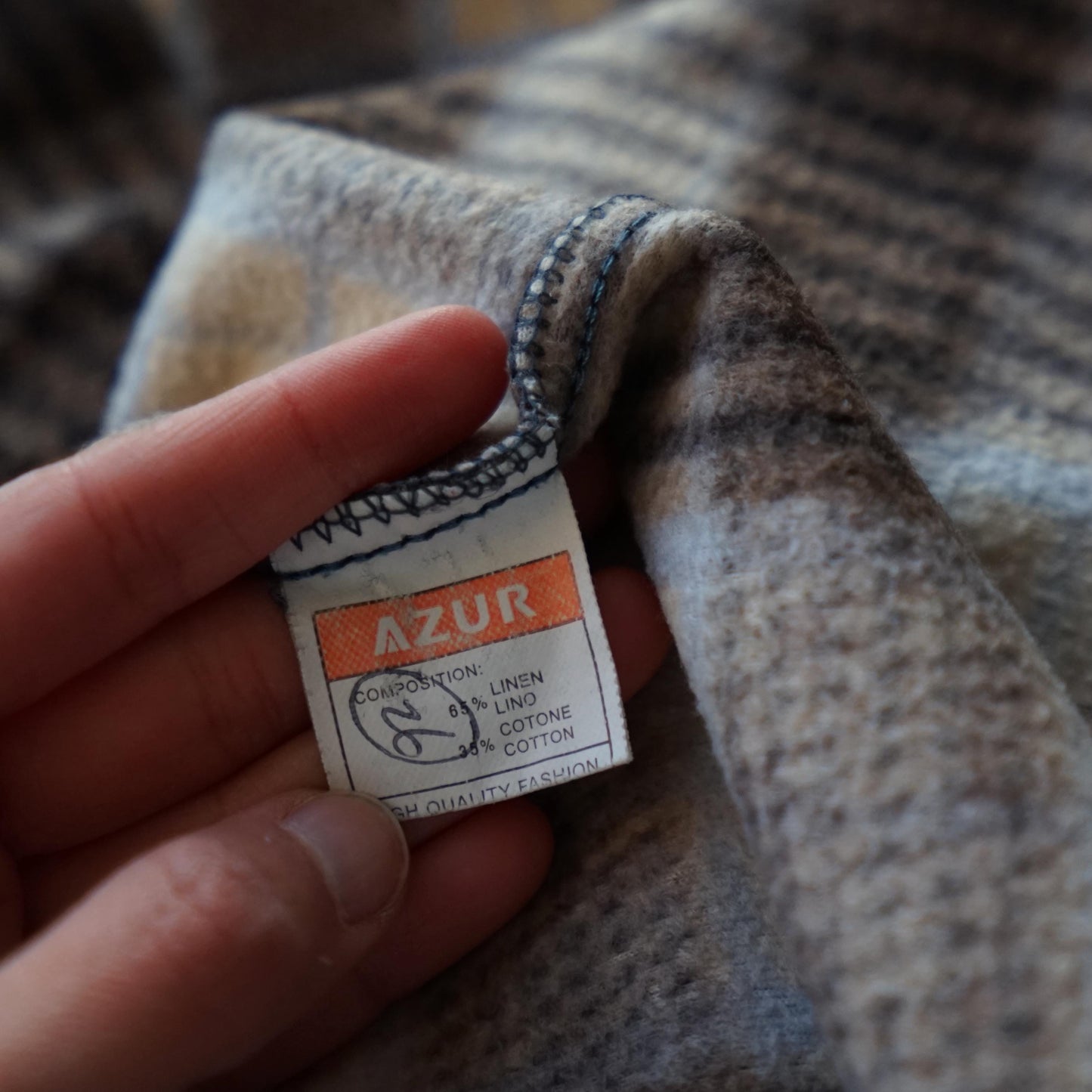 Vintage teddy flannel Shirt Size M-L cotton linen