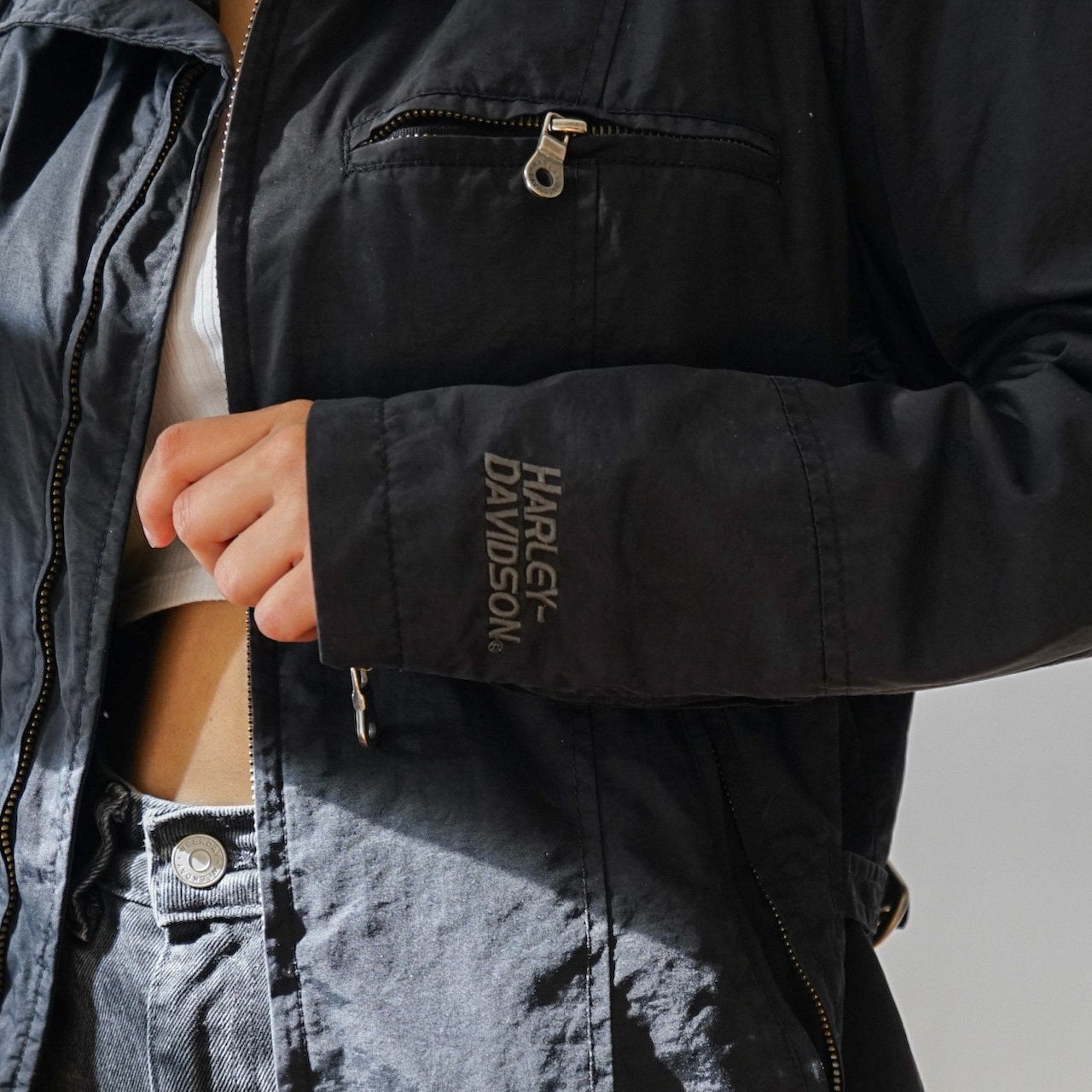 Vintage Harley Davidson biker jacket size S-M