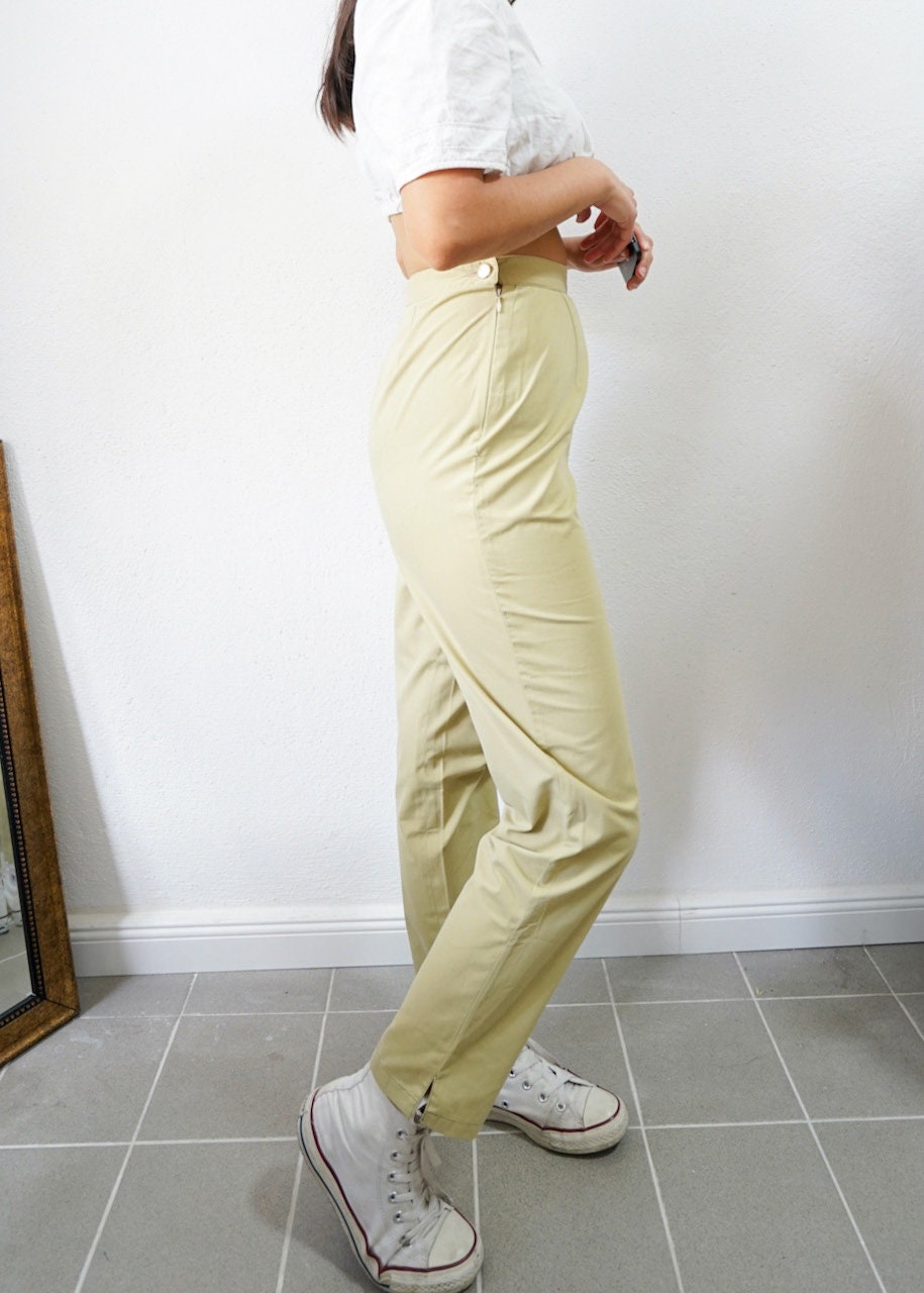 Vintage light green cotton trousers Size XS-S