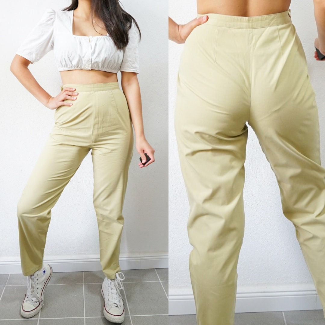 Vintage light green cotton trousers Size XS-S