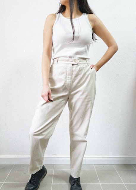 Vintage beige cotton Pants Size M