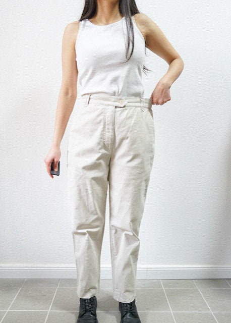Vintage beige cotton Pants Size M