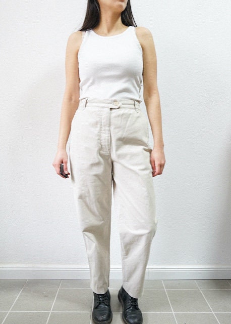 Vintage beige cotton Pants Size M