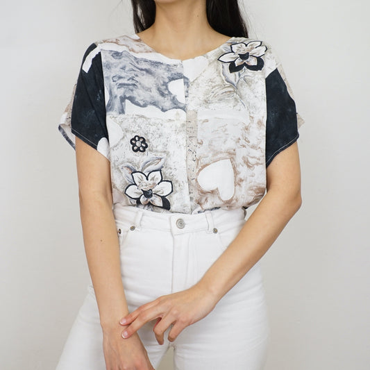 Vintage short sleeve Blouse size L-XL