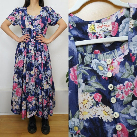 Vintage floral maxi Dress size S-M