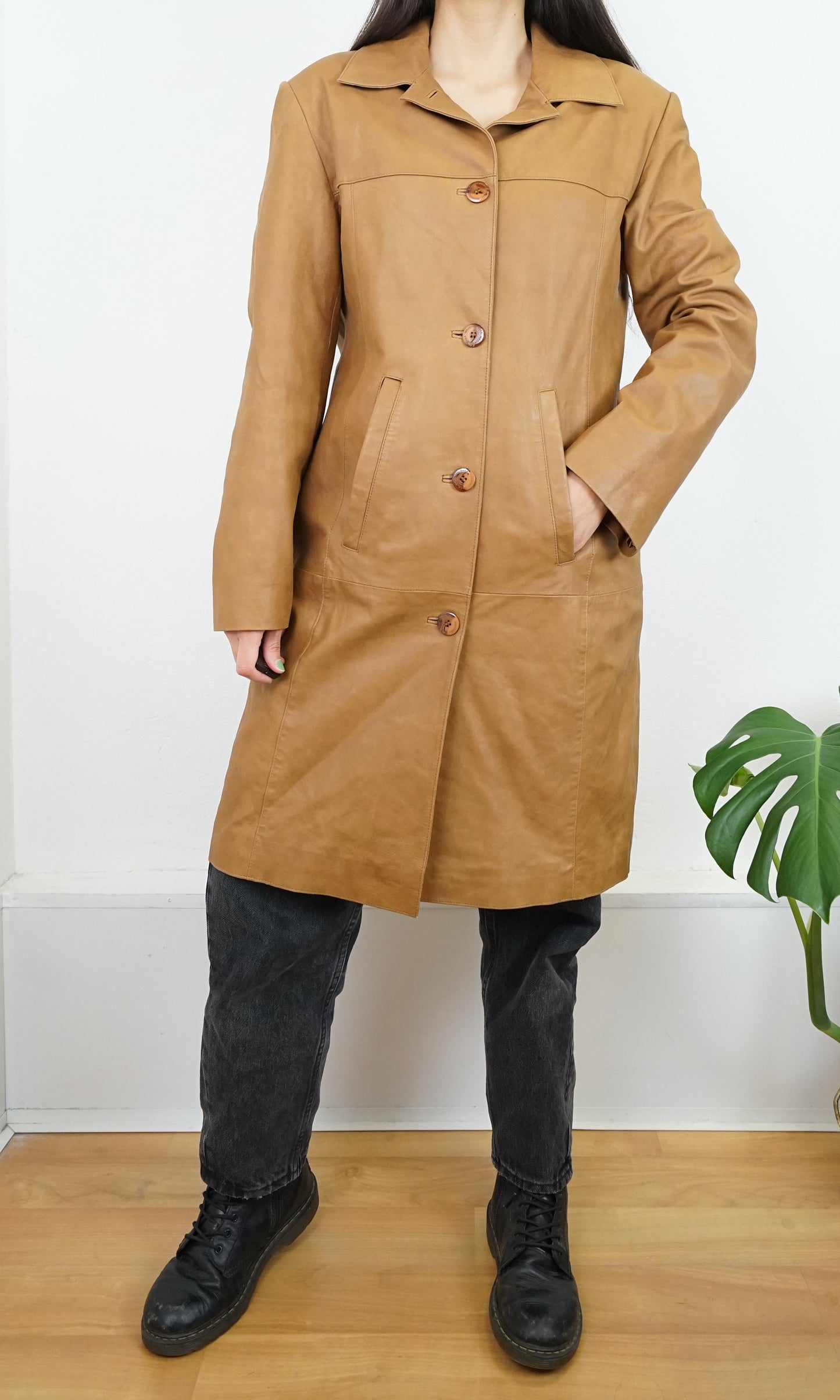 Vintage Mercedes Benz Leather Coat Size S