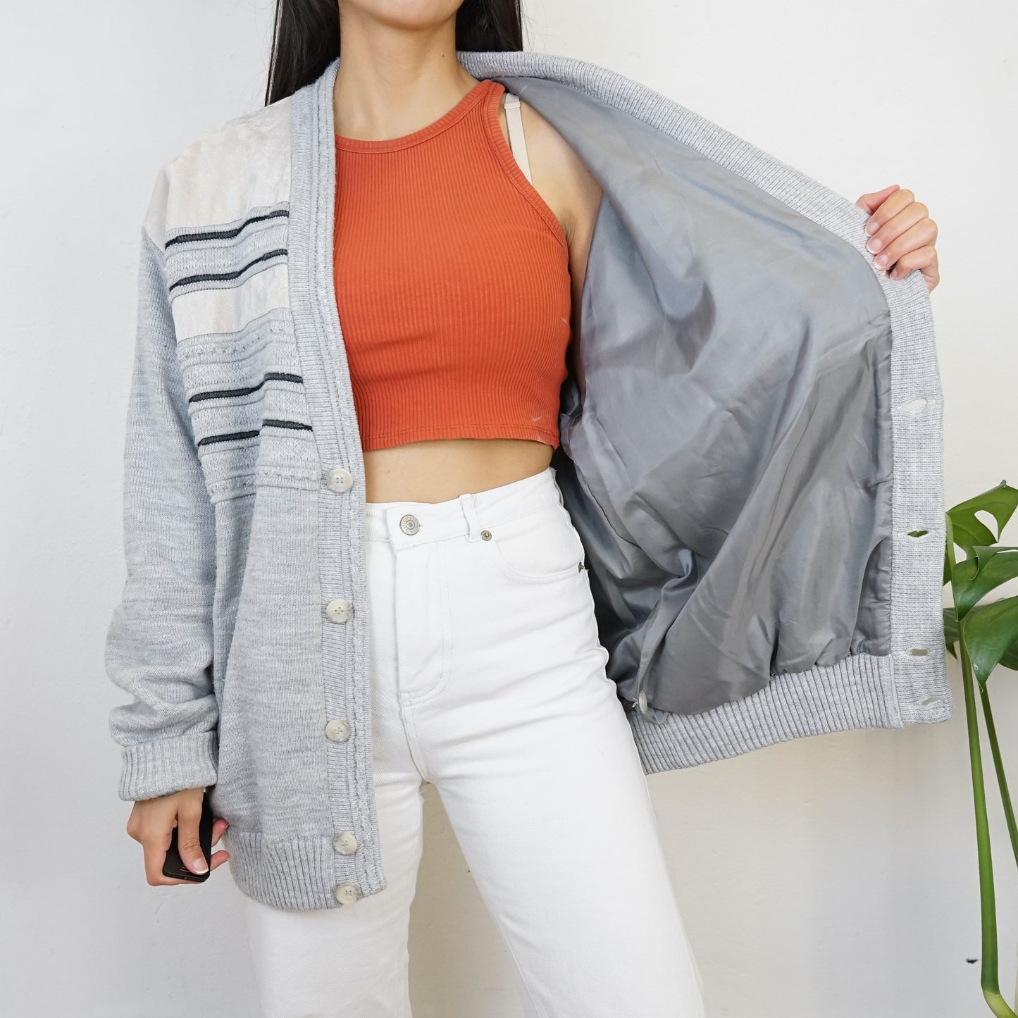 Vintage light grey Cardigan size L-XL