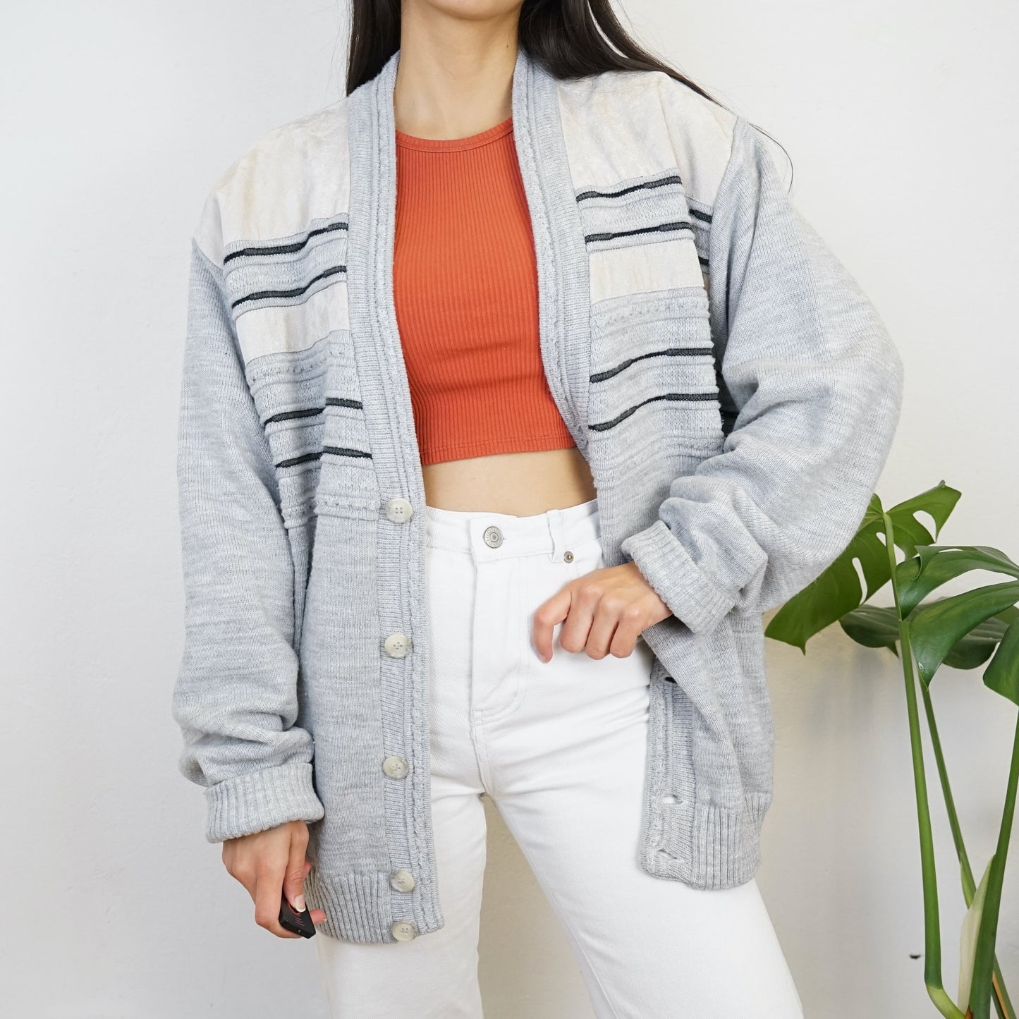 Vintage light grey Cardigan size L-XL