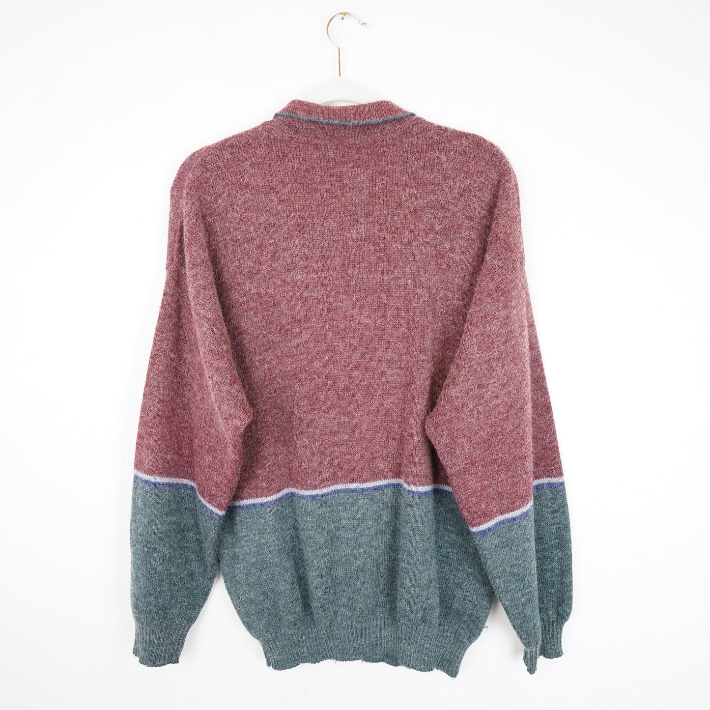 Vintage polo Cardigan men Size L wool alpaca