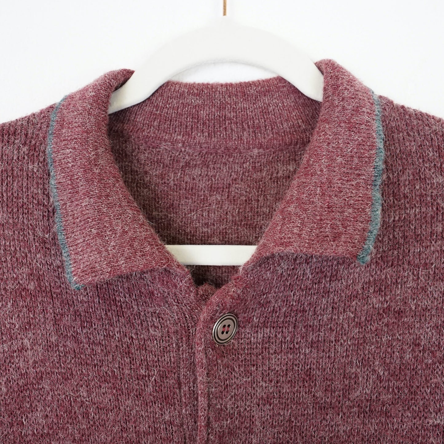 Vintage polo Cardigan men Size L wool alpaca