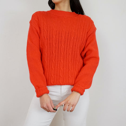 Vintage pure wool Pullover Size M cable knit