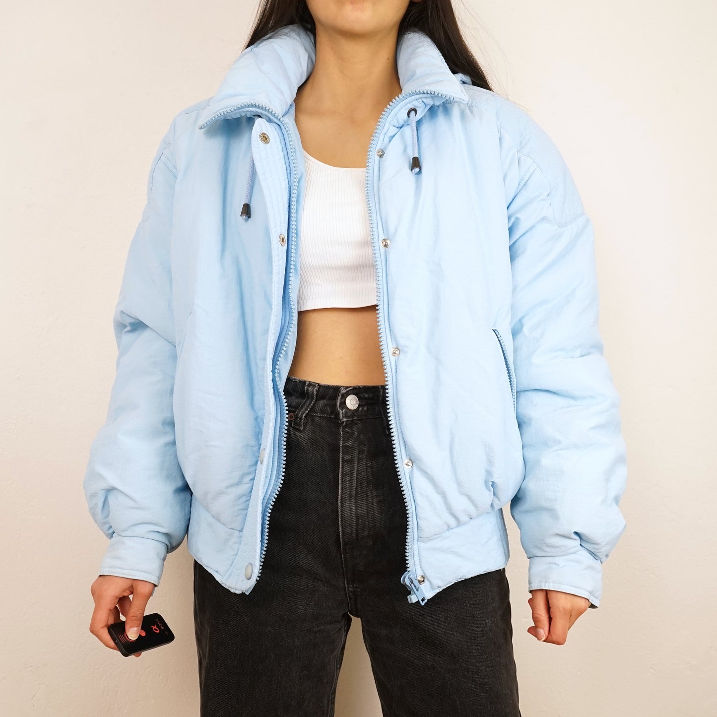 Vintage Ski Jacket Size S baby blue