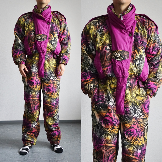 Vintage 80s Ski Suit crazy pattern unisex