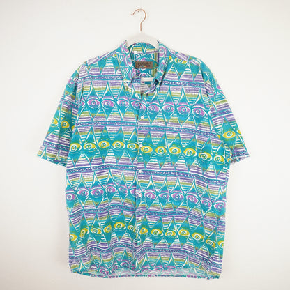 Vintage crazy pattern Shirt men size L