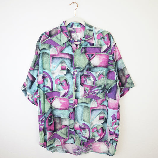 Vintage crazy pattern Shirt men size L