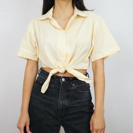 Vintage gingham checkered Shirt size M