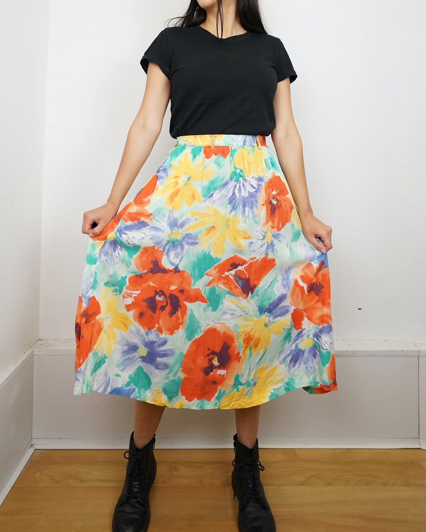 Vintage floral Skirt size S