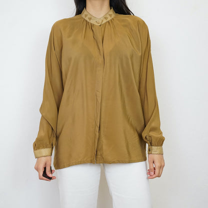 Vintage olive green Blouse size M