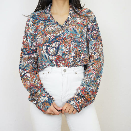 Vintage paisley Blouse size L