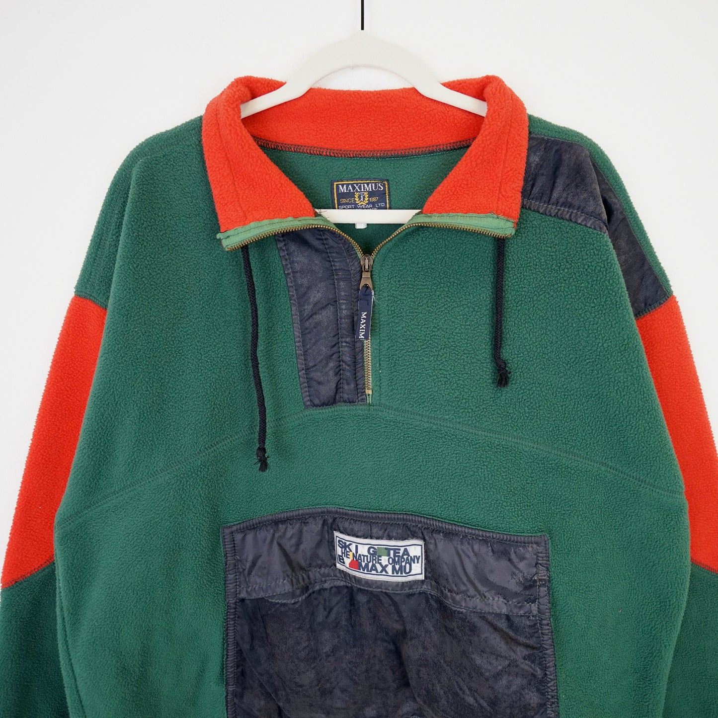 Vintage colorblock Fleece Pullover Men size M-L