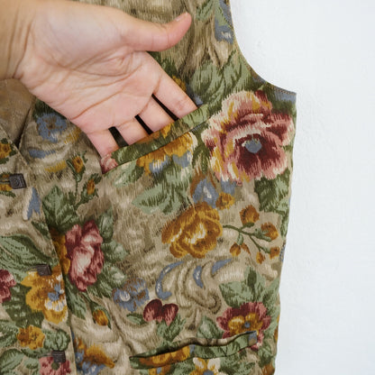 Vintage floral Vest Size M wool