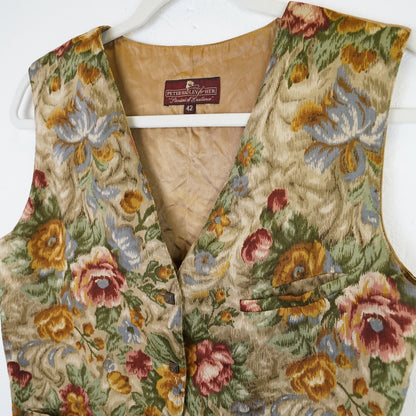 Vintage floral Vest Size M wool