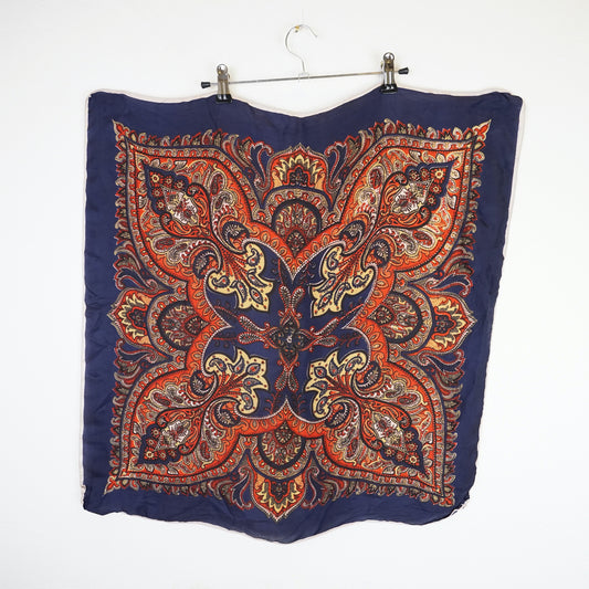 Vintage scarf paisley pattern red blue scarf mandala pattern scarf