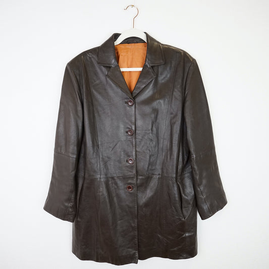 Vintage leather Coat size L brown