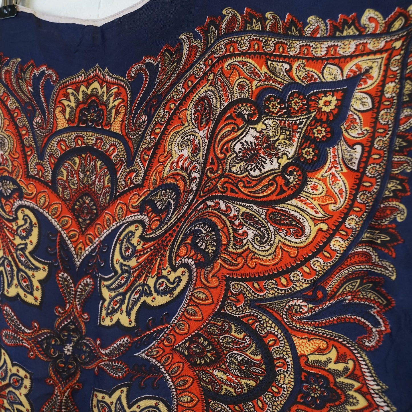 Vintage scarf paisley pattern red blue scarf mandala pattern scarf