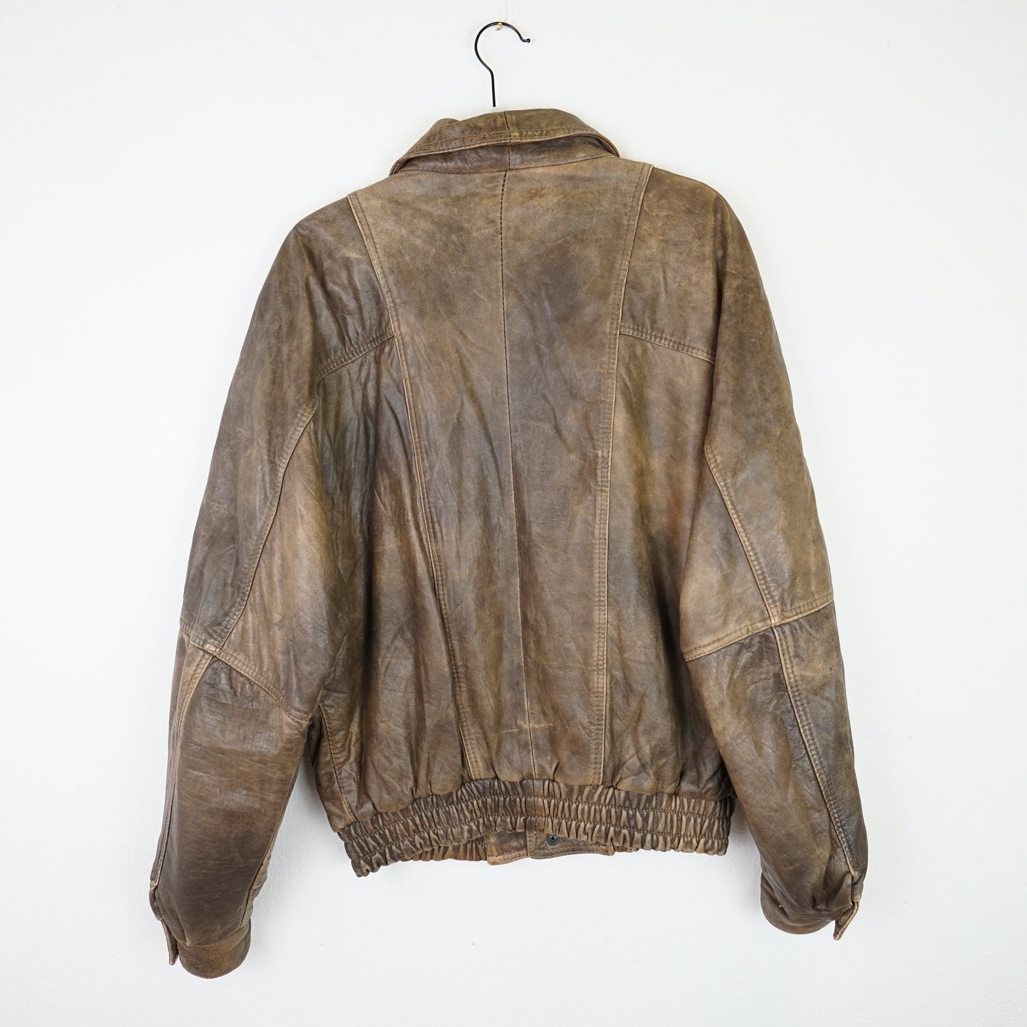 Vintage distressed leather jacket men size M-L