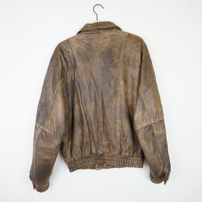 Vintage distressed leather jacket men size M-L