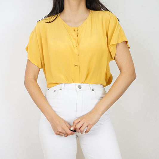 Vintage yellow Blouse size M-L