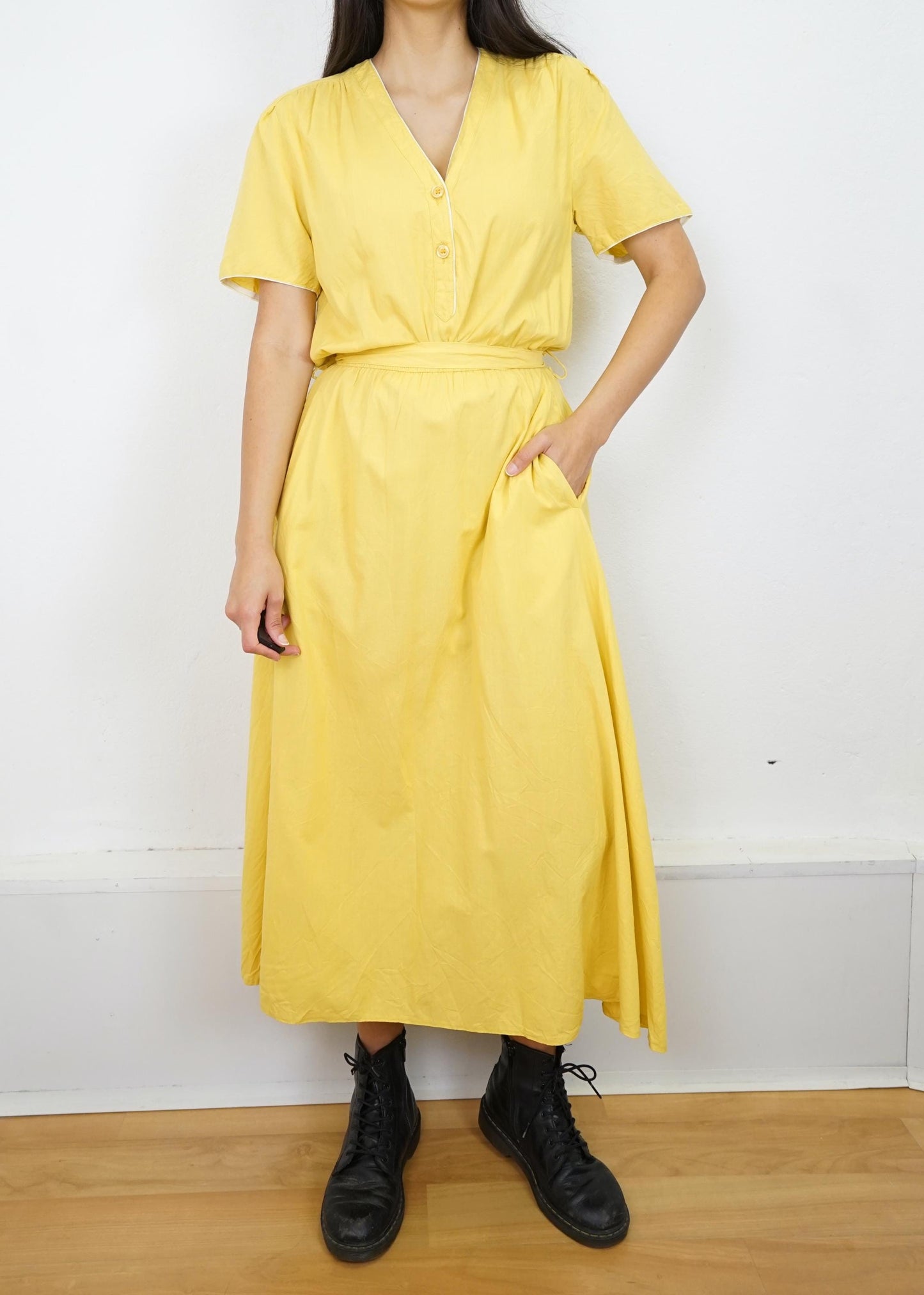 Vintage yellow Dress size S-M