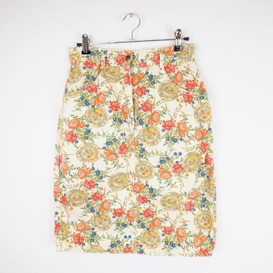 Vintage floral denim Skirt Size XS-S