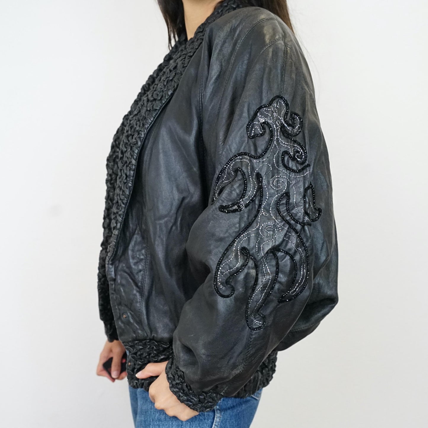 Vintage RARE 80s leather jacket size S-M