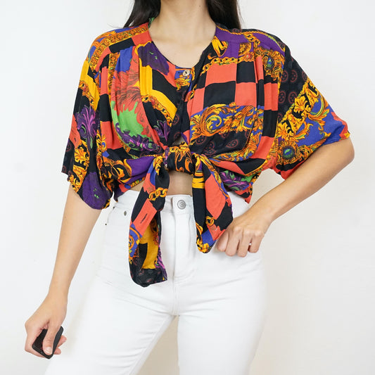 Vintage colorful Blouse size XL-XXL baroque