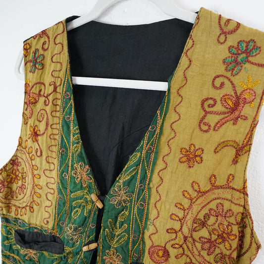 Vintage Vest Size M-L handmade embroidery