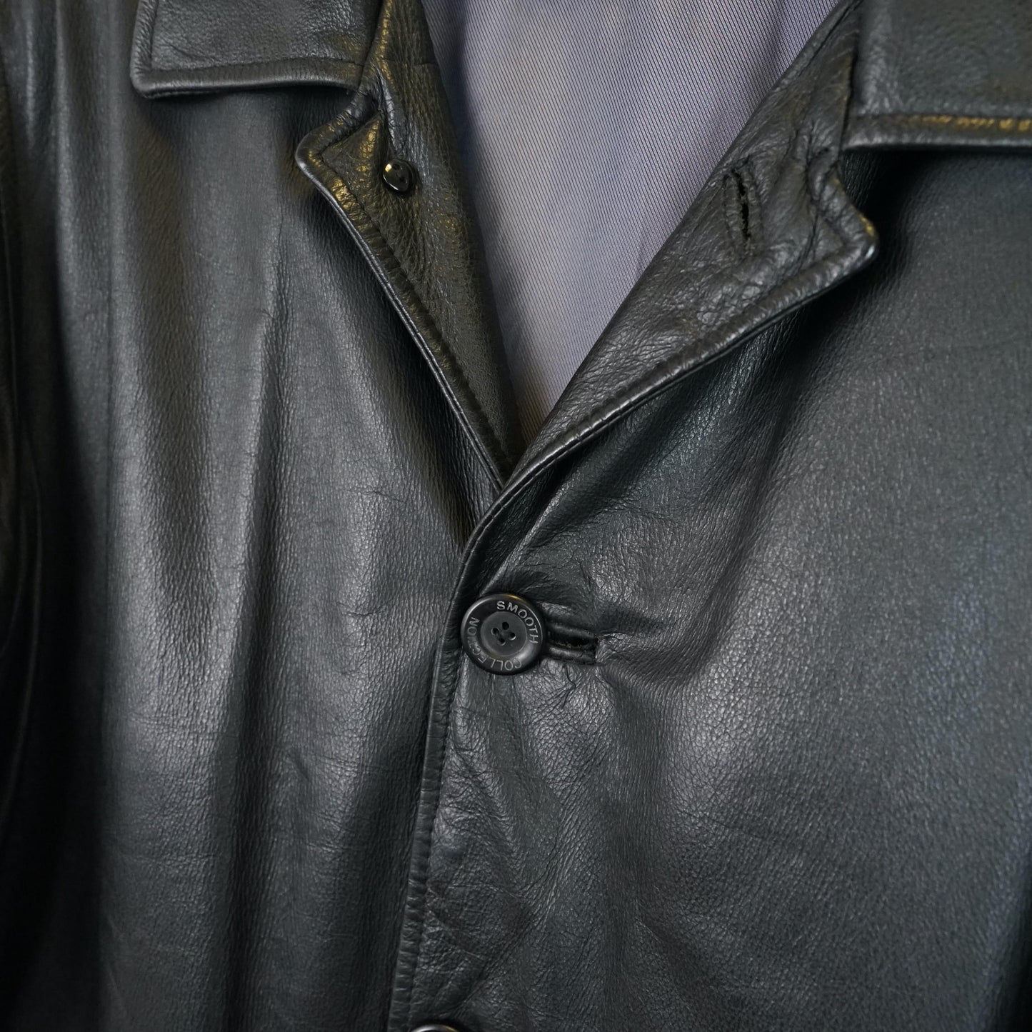 Vintage black leather jacket men size L