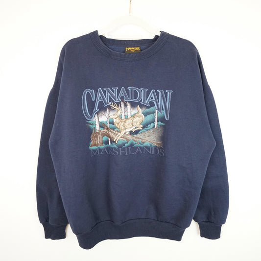 Vintage blue Sweatshirt men size L Canada