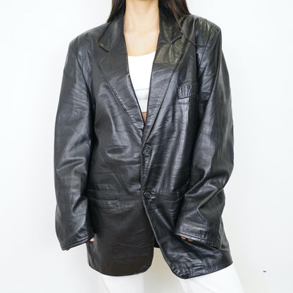 Vintage leather jacket size L oversized