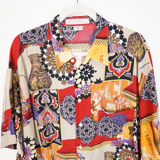 Vintage colorful Shirt men size XL