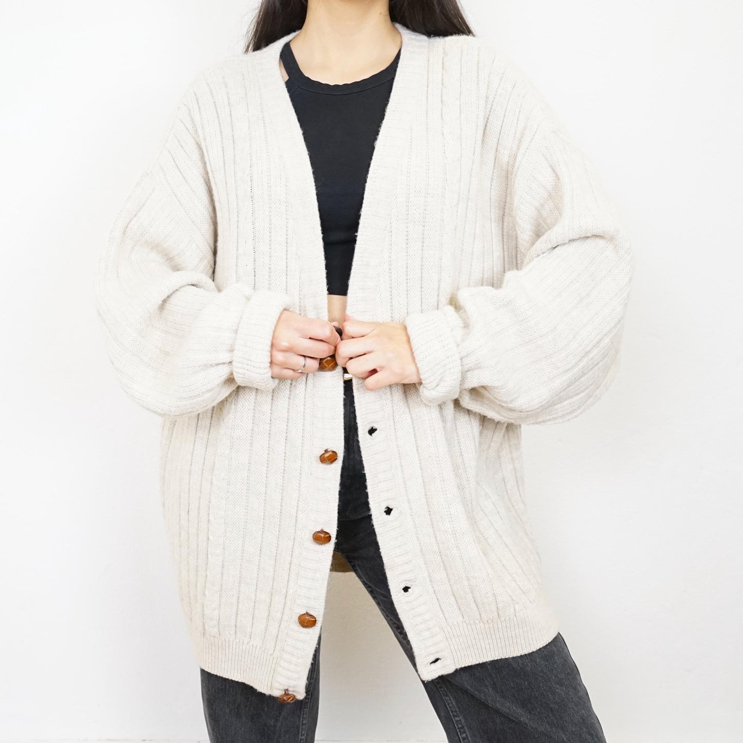 Vintage cashmere mix wool Cardigan size XL