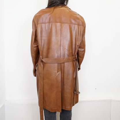 Vintage Leather Coat Size L