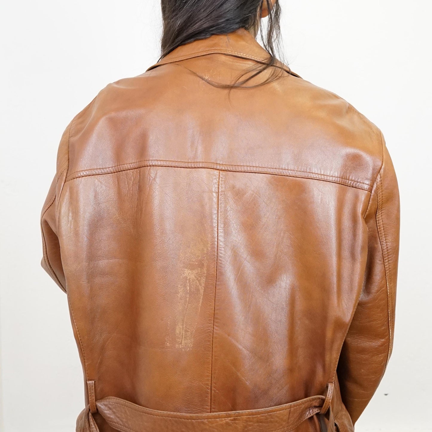 Vintage Leather Coat Size L