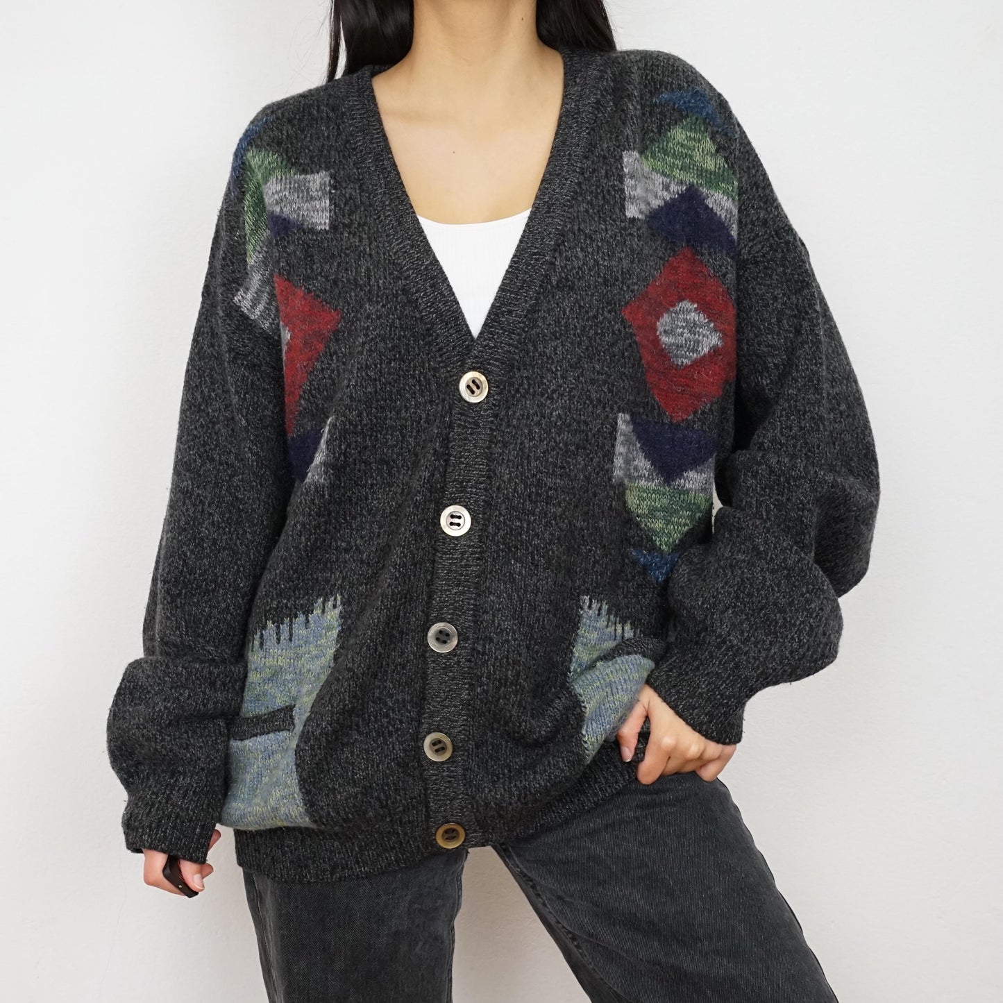 Vintage cashmere wool mix Cardigan size L