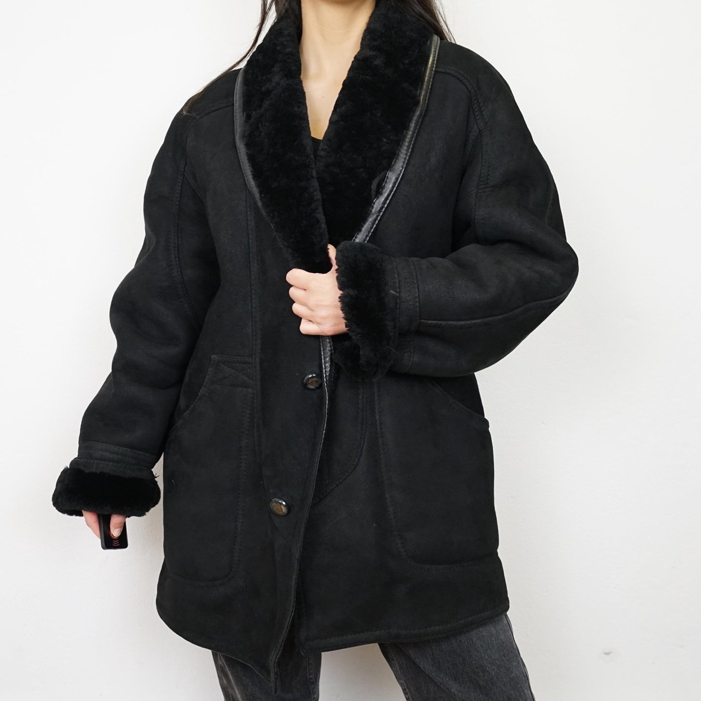 Vintage Shearling Coat Size L