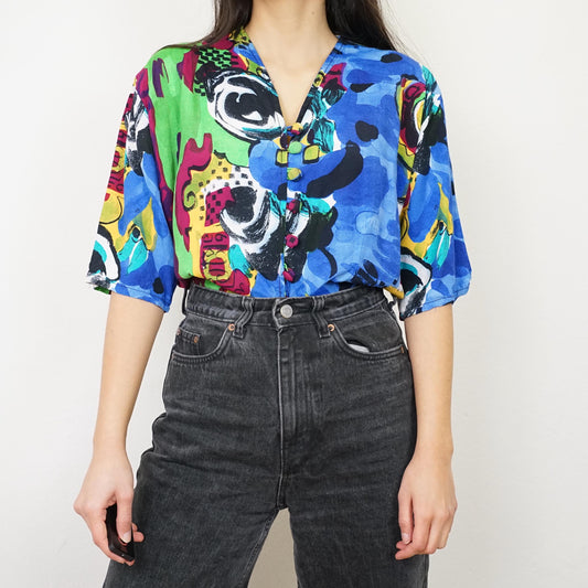 Vintage colorful Blouse size M