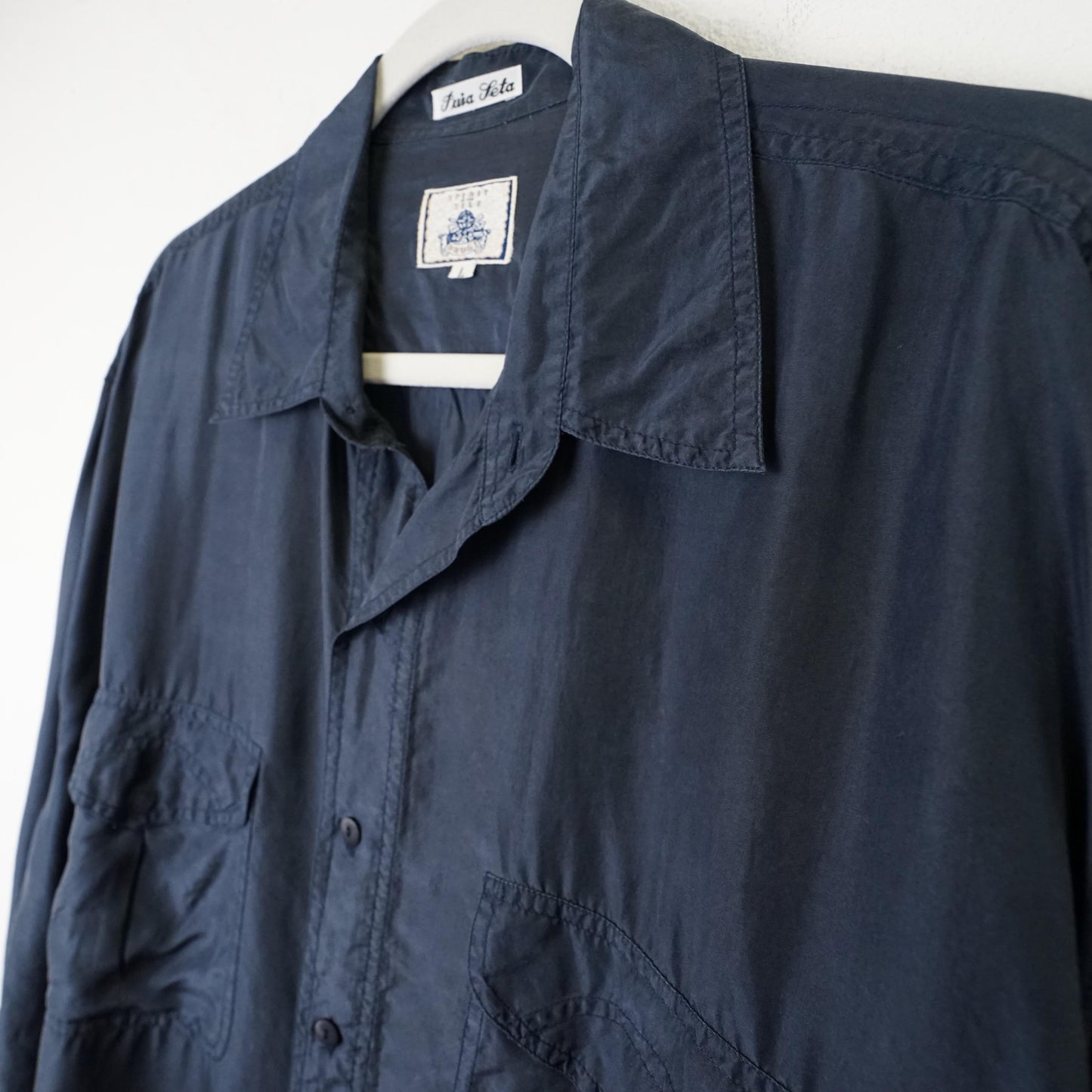 Vintage silk Shirt men size L-XL