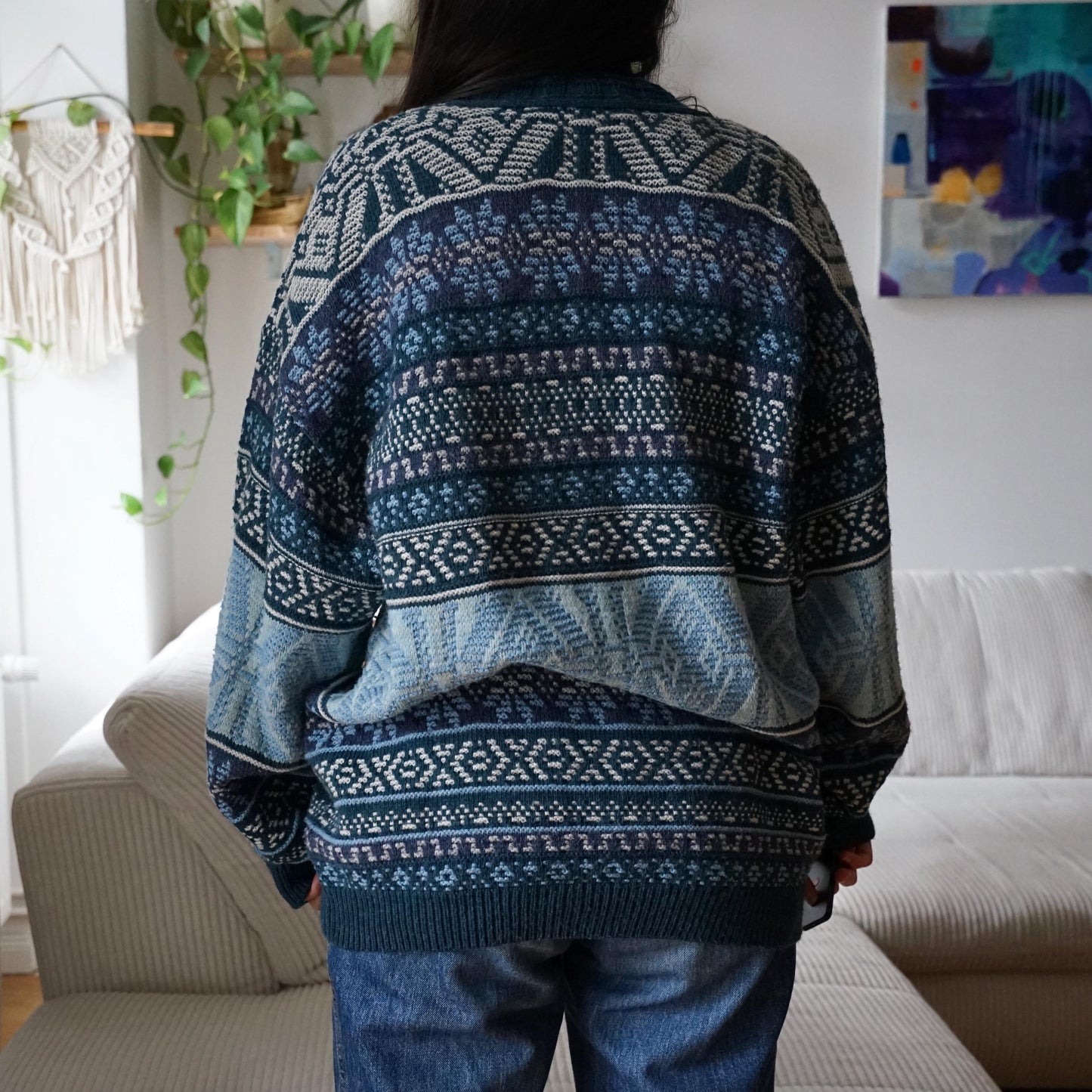 Vintage Cardigan size L blue