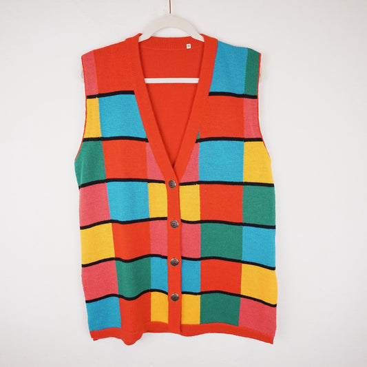 Vintage colorful Vest Size M-L